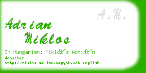 adrian miklos business card